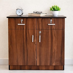 storage cabinet 2 door lockable 75cm high desk height for home office garage utilities shoe storage cabinet-walunet
