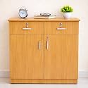 Storage Cabinet, 2 Door Lockable, 75cm High, Desk Height, for Home Office, Garage, Utilities, Shoe Storage (beabige)
