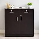 Storage Cabinet, 2 Door Lockable, 75cm High, Desk Height, for Home Office, Garage, Utilities, Shoe Storage (Black)