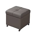 Storage Ottoman Foot Rest Stool Leather Footstool Bench Short Ottoman Stool Storage Foot Rest Store Books for Living Room Bedroom Entryway(Medium Grey,32cm/12.6in)