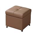 Storage Ottoman Foot Rest Stool Leather Footstool Bench Short Ottoman Stool Storage Foot Rest Store Books for Living Room Bedroom Entryway(Camel,32cm/12.6in)