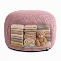 Storage Pouf Cover, No Filler, Corduroy, Dusty Rose, 28 Inch