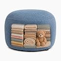 Storage Pouf Cover, No Filler, Corduroy, Slate Blue, 28 Inch