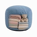 Storage Pouf Cover, No Filler, Corduroy, Slate Blue, 24 Inch