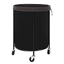 StorageWorks 52.8-Gallon(200L) Rolling Laundry Hamper, Heavy-Duty Round Laundry Basket with Wheels and Removable Bag, Hamper for Laundry Room Organization and Storage, Bathroom, Bedroom, Black