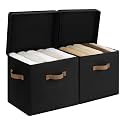 StorageWorks Storage Bins with Lids, Fabric Closet Storage Bins, Large