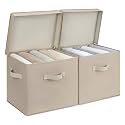 StorageWorks Storage Bins with Lids, Fabric Closet Storage Bins, Large