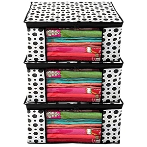 2023 upgraded saree covers with zipsaree covers for storagesaree packing covers for weddingpack of 3 black amp white