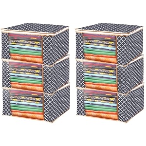 non woven saree covers with zipsaree covers for storagesaree packing covers for wedding cloth storage cloth storage with transparent window for suit lehenga dress pack of 6 design_12