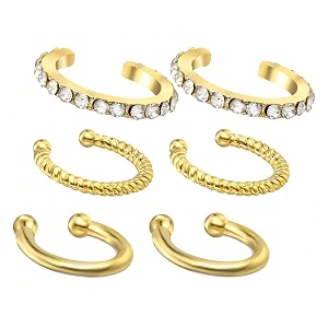 Store2508 6 Non-Pierced Gold Colour Ear Cuffs