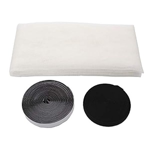 store2508 heavy quality 120 gsm pvc coated fibreglass window insect mosquito mesh net screen with hook amp loop tape for installation grey 150 x 120 cm