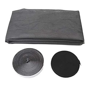 store2508 heavy quality 120 gsm pvc coated fibreglass window insect mosquito mesh net screen with hook amp loop tape for installation grey 150 x 120 cm