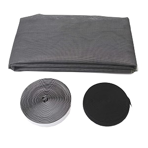 store2508 heavy quality 120 gsm pvc coated fibreglass window insect mosquito mesh net screen with hook amp loop tape for installation grey 150 x 120 cm