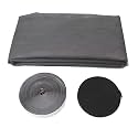 Store2508 Heavy Quality 120 GSM PVC Coated FIBREGLASS Window Insect Mosquito Mesh Net Screen with Hook &amp; Loop Tape for Installation (Grey, 150 x 120 Cm)