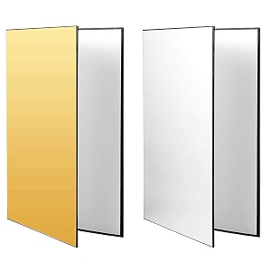 store2508 photography reflector 3 in 1 background cardboard 17x12 inch folding light diffuser board for still life product and food photo shooting one silver amp one gold