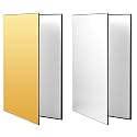 Store2508 Photography Reflector 3 in 1 Background Cardboard 17x12 inch Folding Light Diffuser Board for Still Life Product and Food Photo Shooting One Silver & One Gold