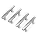 STORE 2508 Stainless Steel Cabinet Handles Pulls 4 Inches (Brushed Steel Pack of 4)