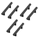 STORE 2508 Stainless Steel Cabinet Handles Pulls 4 Inches (Matte Black Pack of 6)