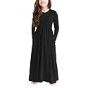 storeofbaby Girls FloralSolid Maxi Dress Floor Length