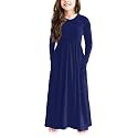 storeofbaby Girls FloralSolid Maxi Dress Floor Length