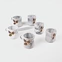 Ceramic Marble Pattern Coffee Mugs 150ml Set of 6 Tea Milk Cups Tea Cups Set for Gift Crooked Shape for Home Office Gift Multipurpose Medium Size