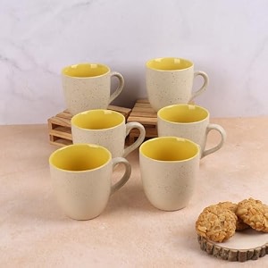ceramic multicolor tea cups set of 6pcs 200 ml tea amp coffee mug for home kitchen amp office