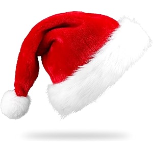 storescent christmas hat plushie santa hat holiday for adults unisex velvet comfort extra thicken fur xmas hat for new year festive party christmas hat 11x11 inches