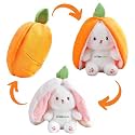 Storescent Reversible Carrot Bunny Plush Toy, Adorable &amp; Versatile Stuffed Animal with Zipper - Soft Rabbit Toy, Pillow &amp; Decorative Gift (Carrot Bunny 35cm)