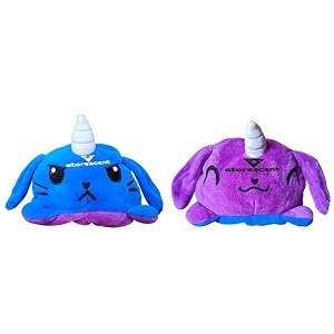 storescent reversible plushie soft toys for kids stuffed animal plush soft toys for boys and girls  plushie toy plushie - blue  purple puppicorn