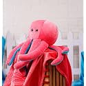 Storescent Soft Plush Hugging Pillow with Blanket, Cute Animal Stuffed Toy - Gifts for Cuddling, Sleeping, and Room Decoration (Pink/Blue Octopus)