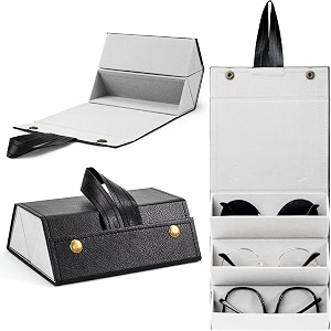 storescent sunglasses organizer with slots travel glasses case storage portable sunglasses storage case bag foldable eyeglasses holder box eyewear display containers for men amp women