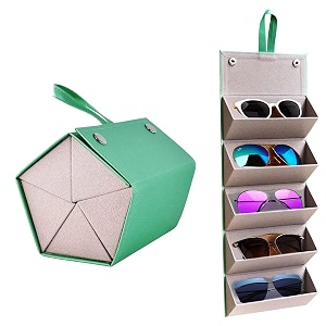 storescent sunglasses organizer with slots travel glasses case storage portable sunglasses storage case bag foldable eyeglasses holder box eyewear display containers for men amp women