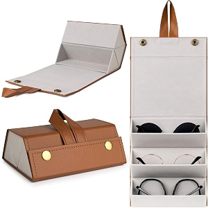 storescent sunglasses organizer with slots travel glasses case storage portable sunglasses storage case bag foldable eyeglasses holder box eyewear display containers for men amp women