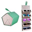 Storescent Sunglasses Organizer with Slots, Travel Glasses Case Storage Portable Sunglasses Storage Case Bag Foldable Eyeglasses Holder Box, Eyewear Display Containers for Men &amp; Women