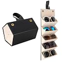 Storescent Sunglasses Organizer with Slots, Travel Glasses Case Storage Portable Sunglasses Storage Case Bag Foldable Eyeglasses Holder Box, Eyewear Display Containers for Men &amp; Women