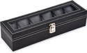 STORESHINE Men's and Women's Watch Case in Black color(6 Compartments) Watch Box