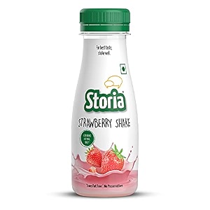 storia strawberry milkshake- india39s highest fruit content shake- transfat free amp no added preservatives- 180ml pet bottle