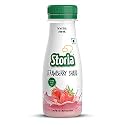 Storia Strawberry Milkshake- India's Highest Fruit Content Shake- Transfat Free & No Added Preservatives- 180ml PET Bottle