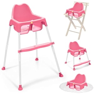 storio 4 in 1 convertible baby high chair with footrest convertible to hgh chair low chair amp booster seat  baby dining chair with footrest and tray - pink