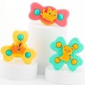 Storio Baby Products Bath Toys Suction Cup Spinner Toy | Set of 3 | for Baby Boys Girls | Pop up Waterproof Suction Cup Spinning Top Rotating Montessori Learning Toy