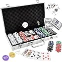 Storio Casino Style 300 Chips/Pcs Poker Chips Set with A Aluminum Finish Case, 2 Decks of Cards, 5 Dice, 1 Dealer Button for Kids