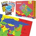 Storio EVA Foam World Map Puzzles for Kids with Trump Fact Cards for Playing Learning &amp; Educational Toys - Jigsaw Puzzles for Kids Ages 4-8 - Gift for 4, 5, 6, 7, 8 Year Old Boys &amp; Girls
