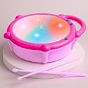 Storio Flash Drum Toy for Kids with 2 Mallets | Battery Operated Musical Learning with 3D Lights & Sounds | Educational Toy for 2-6 Year Old Boys & Girls | Multicolor Toddler Drum Set - Princess