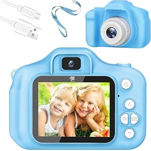 storio rechargeable kids camera toy 30mp - blue  1080p video camera with 2-inch screen supports 32gb with gamesfilterstime-lapse educational birthday gift for boys amp girls age 312
