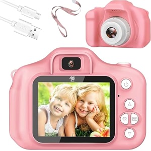 storio rechargeable kids camera toy 30mp - pink  1080p video camera with 2-inch screen supports 32gb with gamesfilterstime-lapse educational birthday gift for boys amp girls age 312