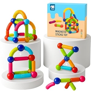 storio magnetic building blockssticks kids toys educational learning sticks and balls activities for toddlers kids for 3 year old  best gifts - 25pcs