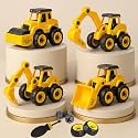 Storio Mechanical DIY Construction Engineering Car Toy Set of 4 | Kids STEM Sand Toys for Toddlers Age 3-5, Building Sandbox Toys Truck, Birthday Gifts for Boys 2 3 4 5 6 Year Old - Set of 4