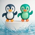 Storio Penguin Bath Toys for Kids | Floating Penguin Set of 2 | Squeeze Water Toys for Toddlers | Baby Bath Time Fun Toy | BPA-Free for Infants Boys Girls
