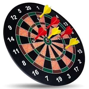 storio premium magnetic dart board with darts - fun indoor and outdoor dart game set toys for all ages kids boys and girls - 17 inch