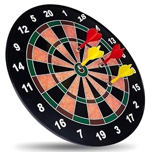 storio premium magnetic dart board with 4 darts - fun indoor and outdoor dart game set toys for all ages kids boys and girls - 15 inch